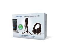 Zoom ZUM-2 Lot de micros Podcast USB, Casque, trépied, Pare-Brise, câble USB, pour enregistrer et Diffuser des podcasts, Musique, Voix Off, etc