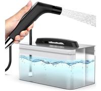 Zooma Bidet Portable de 2.3L, Bidet électrique, Douchette à Main pour Toilettes, Extérieur, Camping, Vaporisateur à Main, pour Femme, Homme, Enfant, Femme Enceinte, Soin du Corps (Noir)