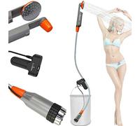 Zooma Douche d'extérieur, Douche de Camping, Douche Mobile, Prise de tête de Douche, Douche de Camping avec Pompe Submersible (Batteries 0939-2, Taille Unique) (0939-1 Batterie)