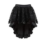 Zooma Sexy Femmes Gothique Vintage Jupe Dentelle Costume Steampunk Corset Robe, Noir2, XL