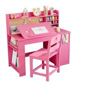 ZoomBuggy Ensemble De Table Et Chaise Enfant Bureau d'étude Réglable - Plateau Inclinable 0-70° pour Devoirs Loisirs Dessin, Design Ergonomique avec Dossier Courbé pour Enfants 3-8 Ans