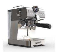 ZoomBuggy Machine à Café Expresso 20 Bars Semi-Auto Mousseur Lait Cuisine | Thermoblock, Réservoir 1,5 l Amovible, Détails Bois, écran Digital, Manomètre, Compact, Gris Européen