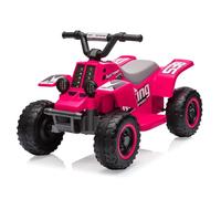 ZoomBuggy Quad Électrique pour Enfants 6V, ATV Électrique avec Klaxon, LED et Musique, Voiture Électrique à Monter avec Vitesse 3,5 km/h, Charge 25 kg, pour Enfants 3+ Ans, Rose Rouge