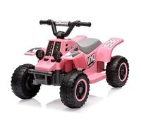 ZoomBuggy Quad Électrique pour Enfants 6V, ATV Électrique avec Klaxon, LED et Musique, Voiture Électrique à Monter avec Vitesse 3,5 km/h, Charge 25 kg, pour Enfants 3+ Ans, Rose