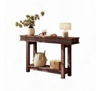 ZoomBuggy Table Console d’Entrée Style Farmhous à Panneaux Cannelés | Étroite rectangulaire 2 Niveaux En Bois, Étagère De Rangement