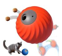 Zoomie 2.0, 2 in 1 Interactive Dog Balls ＆ Pet Feeder, Dog Track Food Leaking Ball, USB-C Rechargeable, Suitable for Small/Medium Dogs, Safe and Durable (Orange)