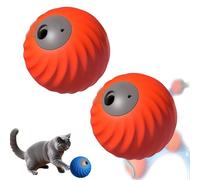 Zoomie 2.0, 2 in 1 Interactive Dog Balls ＆ Pet Feeder, Dog Track Food Leaking Ball, USB-C Rechargeable, Suitable for Small/Medium Dogs, Safe and Durable (Orange2)