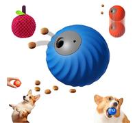 Zoomie 2.0 - Zoomie Dog Toy, Chew Resistant/Automatic Rolling+Feeding/Smart Touch, Changes Direction, Chew Resistant, Imitates Prey, Adjustable Treat Dispensing (Blue + Bayberry Knit Covers)