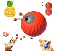 Zoomie 2.0 - Zoomie Dog Toy, Chew Resistant/Automatic Rolling+Feeding/Smart Touch, Changes Direction, Chew Resistant, Imitates Prey, Adjustable Treat Dispensing (Orange + Pineapple Knit Covers)