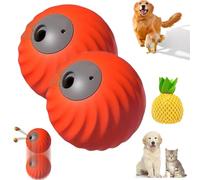 Zoomie Buddy 2.0, 2 in 1 Interactive Dog Balls & Pet Feeder, Dog Track Food Leaking Ball, USB Rechargeable,Two Modes,for Small/Medium Dogs, with Fruit Plush Cover (2-PCS Orange,Pineapple)