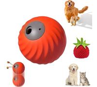 Zoomie Buddy 2.0, 2 in 1 Interactive Dog Balls & Pet Feeder, Dog Track Food Leaking Ball, USB Rechargeable,Two Modes,for Small/Medium Dogs, with Fruit Plush Cover (Orange,Tomato)