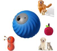 Zoomie Buddy 2.0, 2 in 1 Interactive Dog Balls & Pet Feeder, Dog Track Food Leaking Ball, USB Rechargeable,Two Modes,for Small/Medium Dogs, with Fruit Plush Cover (Blue,Lychee)