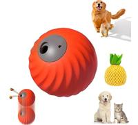 Zoomie Buddy 2.0, 2 in 1 Interactive Dog Balls & Pet Feeder, Dog Track Food Leaking Ball, USB Rechargeable,Two Modes,for Small/Medium Dogs, with Fruit Plush Cover (Orange,Pineapple)