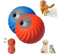 Zoomie Buddy 2.0, 2 in 1 Interactive Dog Balls & Pet Feeder, Dog Track Food Leaking Ball, USB Rechargeable,Two Modes,for Small/Medium Dogs, with Fruit Plush Cover (Orange*Blue,Only)