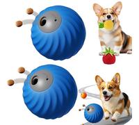 Zoomie Buddy 2.0, Jouet Interactif 2 En 1 Pour Chien, Balle Et Distributeur De Nourriture Avec Revêtement En Peluche Fruitée, Pour Occuper Les Chiens De Petite, Moyenne Et Grande Taille (2Blue)