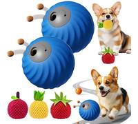 Zoomie Buddy 2.0, Jouet Interactif 2 En 1 Pour Chien, Balle Et Distributeur De Nourriture Avec Revêtement En Peluche Fruitée, Pour Occuper Les Chiens De Petite, Moyenne Et Grande Taille (2Blue+3Mix)