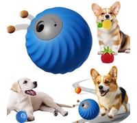 Zoomie Buddy 2.0, Jouet Interactif 2 En 1 Pour Chien, Balle Et Distributeur De Nourriture Avec Revêtement En Peluche Fruitée, Pour Occuper Les Chiens De Petite, Moyenne Et Grande Taille (Blue)