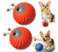 Zoomie Buddy 2.0, Jouet Interactif 2 En 1 Pour Chien, Balle Et Distributeur De Nourriture Avec Revêtement En Peluche Fruitée, Pour Occuper Les Chiens De Petite, Moyenne Et Grande Taille (2Orange)