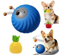 Zoomie Buddy 2.0, Jouet Interactif 2 En 1 Pour Chien, Balle Et Distributeur De Nourriture Avec Revêtement En Peluche Fruitée, Pour Occuper Les Chiens De Petite, Moyenne Et Grande Taille (Blue+C)