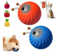 Zoomie Buddy 2.0 - Zoomie Buddy Interactive Dog Toy, 2 In 1 Interactive Dog Balls ＆ Pet Feeder, Pet Rolling Feeding Ball Blue, Durable Pets Safe Design,for Small Or Medium Dogs and Cat (Orange+Blue)