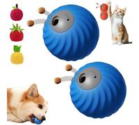 Zoomie Buddy 2.0 - Zoomie Buddy Interactive Dog Toy, 2 In 1 Interactive Dog Balls ＆ Pet Feeder, Pet Rolling Feeding Ball Blue, Durable Pets Safe Design,for Small Or Medium Dogs and Cat (2*Blue)