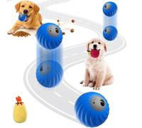 Zoomiebuddy 2.0, Barkzys Zoomiebuddy 2.0, balles interactives 2 en 1 et mangeoire pour chien, jouet Chase Buddy Balle d'alimentation roulante bleue avec housse en peluche à fruits pour chiens et chats