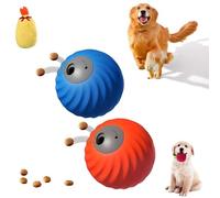 Zoomiebuddy 2.0, Barkzys Zoomiebuddy 2.0, balles interactives 2 en 1 pour chien et mangeoire pour animaux de compagnie, jouet Chase Buddy pour chien, balle d'alimentation roulante bleue avec housse en