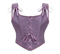 ZOOMIMI Corset tendance pour femme - Corset français - Haut court - Débardeur à lacets noué pour femme