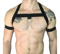 ZOOMIMI Harnais de poitrine élastique pour homme - Bandage de retenue punk en nylon - Accessoire de costume de costumade
