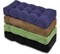Zoomlie Coussin de banc intérieur antidérapant pour canapé, balancelle, coussin personnalisé avec rembourrage en mousse haute densité (beige jaune, 110 x 50 x 10 cm)