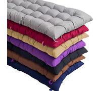 Zoomlie Coussin de chaise de salle à manger rectangulaire - 8 cm d'épaisseur - 2/3 places - 80/100/120 - Convient pour parc intérieur et extérieur (140 x 40 cm, noir)