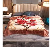 Zoomlie Couverture en polaire en fibre de polyester 100% Raschel - Couverture épaisse à double couche pour lit king size - Couverture moelleuse et douce pour chambre à coucher, salon - Couverture