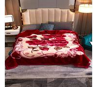 Zoomlie Couverture en polaire en fibre de polyester Raschel 100% - Couverture épaisse à double couche pour lit king size - Couverture moelleuse et douce pour chambre à coucher, salon - Hiver - Lit