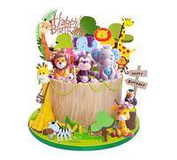 ZOOMPIL Animal Cupcake Topper, Jungle Gâteau Toppers 23 Pièces Animaux Décorations pour Gâteaux d'Anniversaire, Décoration de Gâteaux pour Fêtes pour Garçons