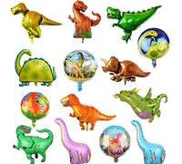 ZOOMPIL Dinosaures Ballon, Foils géants Ballons de dinosaure 14 pièces, enfants dino ballon, triceratops dinosaur Hélium ballon pour la jungle garçons filles de fête d'anniversaire décorations