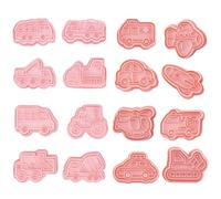 ZOOMPIL Emporte Pièce, Biscuit Construction, 16 Pièces Moule Biscuit Construction, Cookie Cutter Plastique Enfant, Pour les Biscuits ou Gâteaux DIY