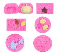 ZOOMPIL Feuilles Fondant Moule en Silicone, Feuille D'érable Fondant Moule, Feuille D'érable Silicone, pour DIY Faire Bonbons Gâteau Décoration Outils Cuisson (6 pièces)