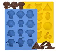 ZOOMPIL Harry Moule Silicone, 2Pcs Moule à Chocolat de Potter, Harry Moule Chocolat Silicone, Moules à bonbons en Silicone pour Gateau Biscuits Chocolat Cuisson DIY