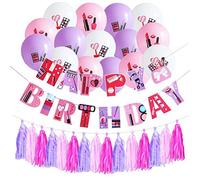 ZOOMPIL Kit de décoration pour spa, Décorations de fête de spa, décorations de fête d'anniversaire, Inclure la bannière, le ballon en latex (32Pièce )