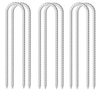 ZOOMPIL Lot de 6 Piquet de Tente Galvanisé, Piquets de Sol en Forme de U, Résistant Piquet Fixation Sol pour Tente de Camping Balançoire Auvents de Trampoline
