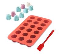 ZOOMPIL Muffinform aus Silikon, Muffin Backblech Silikonform, 18 Hohlräume Muffinform mit Bürste, Cupcake Muffins Formen, für Cupcakes, Brownies, Kuchen, Pudding