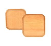 ZOOMPIL Plateau Bois Carre, Plateau de Service Bois, 2pcs plateau rectangulaire bois, Plateau Décoratif Rectangulaire pour Organiser, Plateau en Bois pour Salon, Chambre, Cuisine