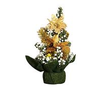 ZOOMPIL Sapin de Noël de Table 20 cm, Mini Arbre Artificiel avec Boules Colorées et Ornements, Petit Sapin pour Décoration de la Maison, Idéal pour Noël (Or)