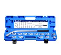 Zoomtools Kit d'outils de tendeur de courroie auxiliaire 15 pièces - Kit universel de clé de courroie serpentine - Kit de démontage de courroie de distribution - Outil de démontage de courroie