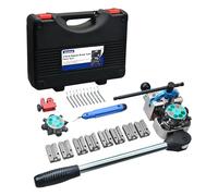 Zoomtools Kit d'outils professionnel pour évasement de conduites de frein 37 à 45 degrés simple, double et à bulles, Ø 4,75 mm/6,35 mm/8 mm/9,5 mm, appareil de sertissage hydraulique