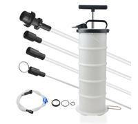 Zoomtools Pompe à huile manuelle 6,5 l - Pompe d'aspiration pour huile et essence - 4 tubes - Convient pour voitures, motos et moteurs marins