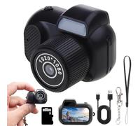 Zoomu Mini porte-clés pour appareil photo 1080p nostalgie rétro appareil photo numérique huit filtres adaptateurs OTG 100 minutes d'autonomie de la batterie avec bracelet pour voyage étude