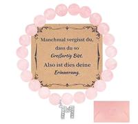 Zoonvii Bracelet en quartz rose, Bracelet en quartz rose, Bracelet femme, Cadeau d'encouragement pour un anniversaire, Noël ou pour inspirer une mère, une fille, une sœur ou une amie.(m)