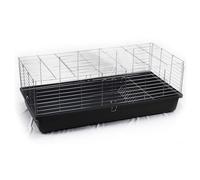 ZooPaul Cage à lapins XXL - 120 cm - Pour petits animaux - Cage à rongeurs - Écurie pour cochons d'Inde (noir)