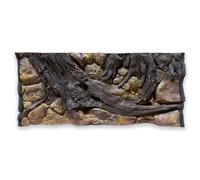 ZooPaul Fond d'aquarium 3D 120x50cm Arrière-plan pour terrarium Roche Pierre Racine Structure Amazonienne NOUVEAU